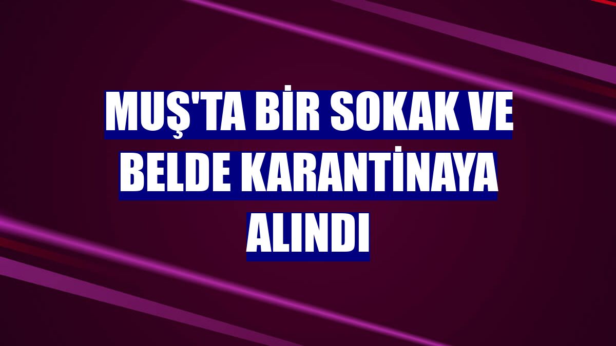 Muş'ta bir sokak ve belde karantinaya alındı