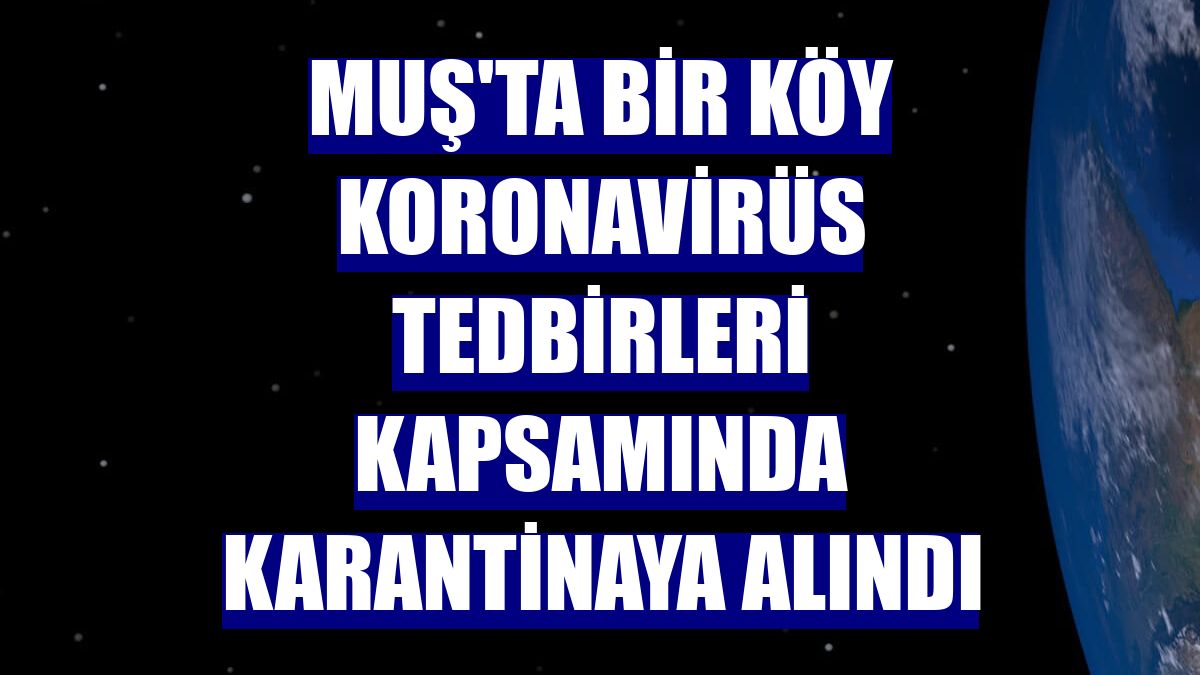 Muş'ta bir köy koronavirüs tedbirleri kapsamında karantinaya alındı