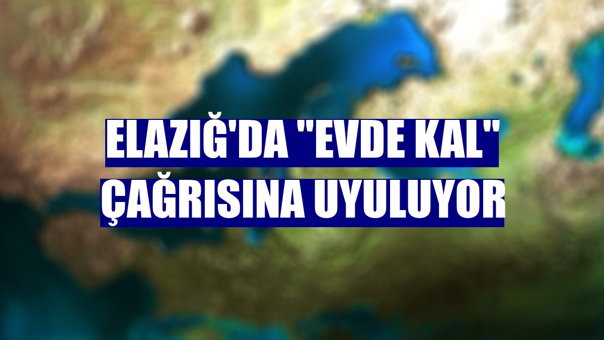 Elazığ'da "evde kal" çağrısına uyuluyor
