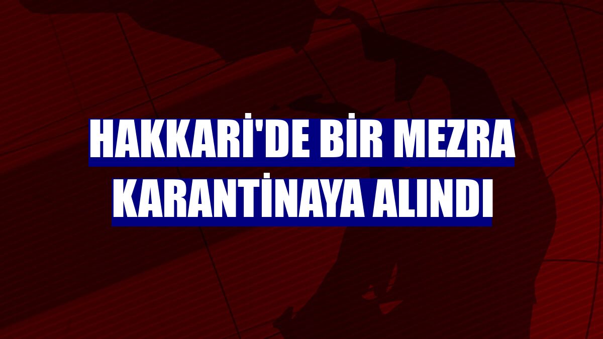 Hakkari'de bir mezra karantinaya alındı