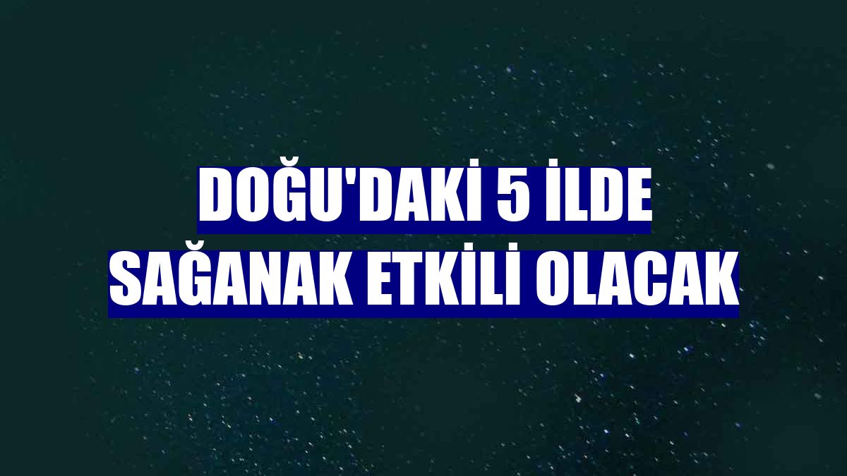 Doğu'daki 5 ilde sağanak etkili olacak