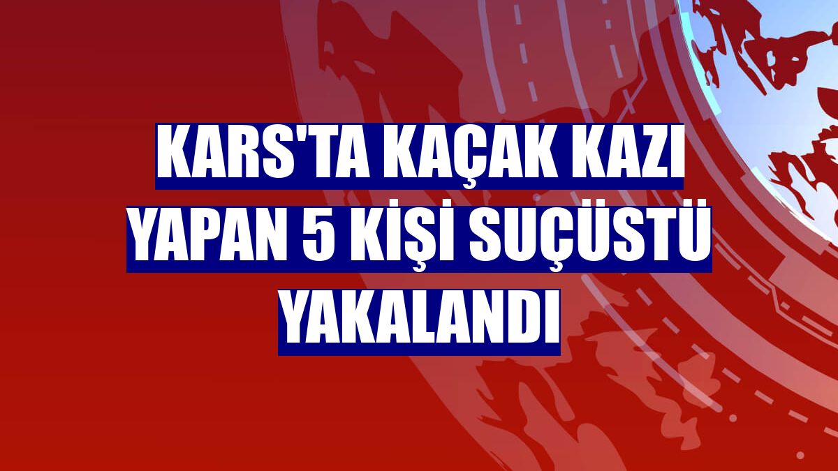 Kars'ta kaçak kazı yapan 5 kişi suçüstü yakalandı