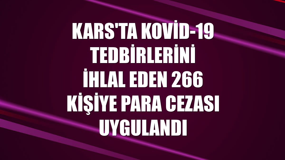 Kars'ta Kovid-19 tedbirlerini ihlal eden 266 kişiye para cezası uygulandı