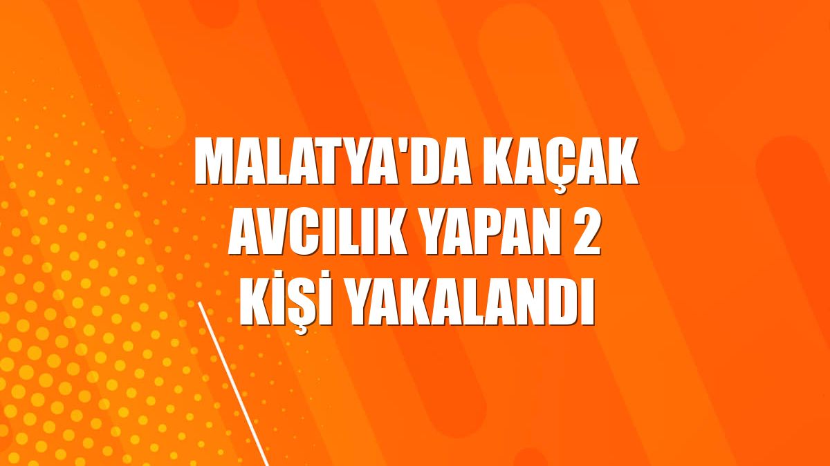 Malatya'da kaçak avcılık yapan 2 kişi yakalandı