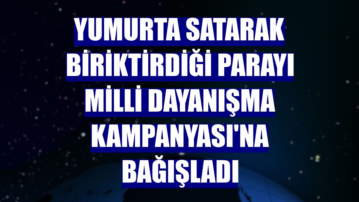 Yumurta satarak biriktirdiği parayı Milli Dayanışma Kampanyası'na bağışladı