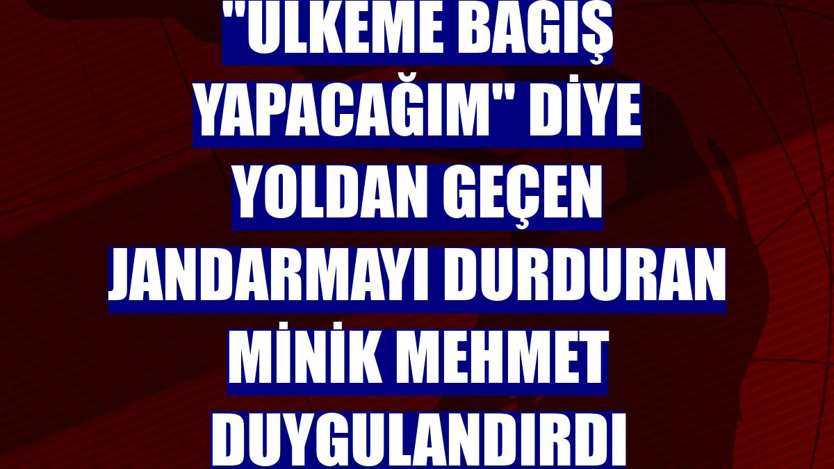 "Ülkeme bağış yapacağım" diye yoldan geçen jandarmayı durduran minik Mehmet duygulandırdı