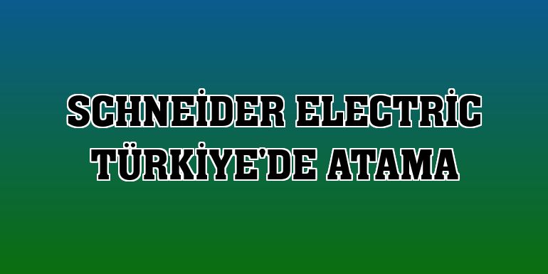 Schneider Electric Türkiye'de atama
