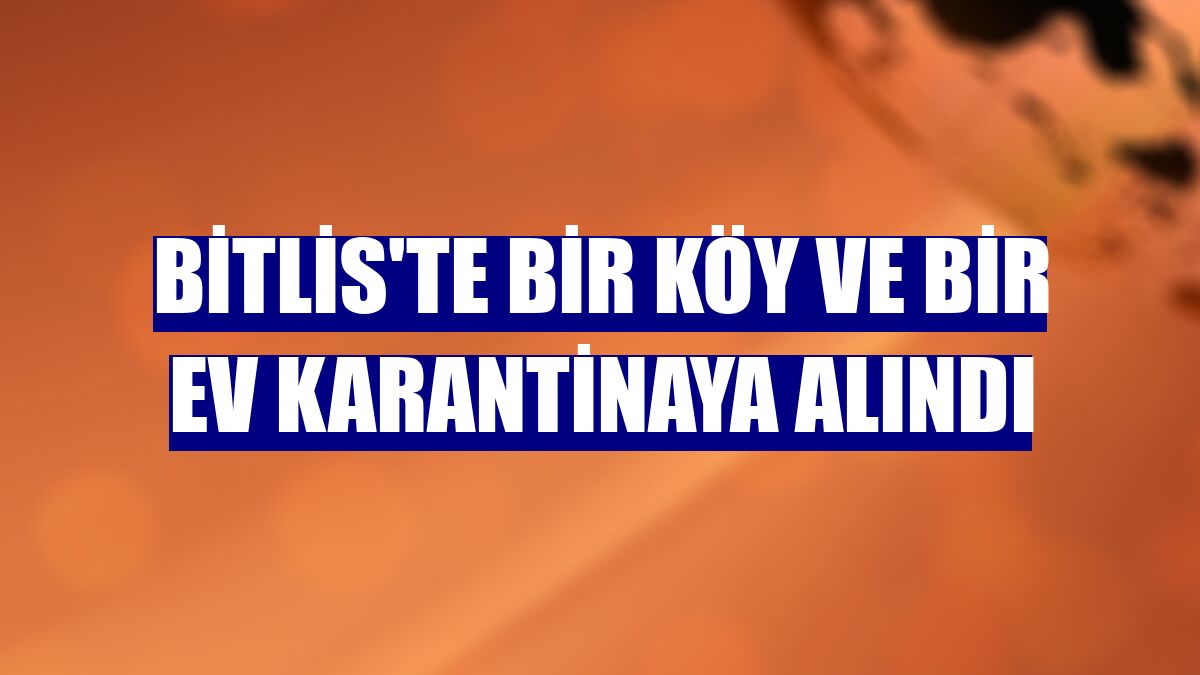 Bitlis'te bir köy ve bir ev karantinaya alındı