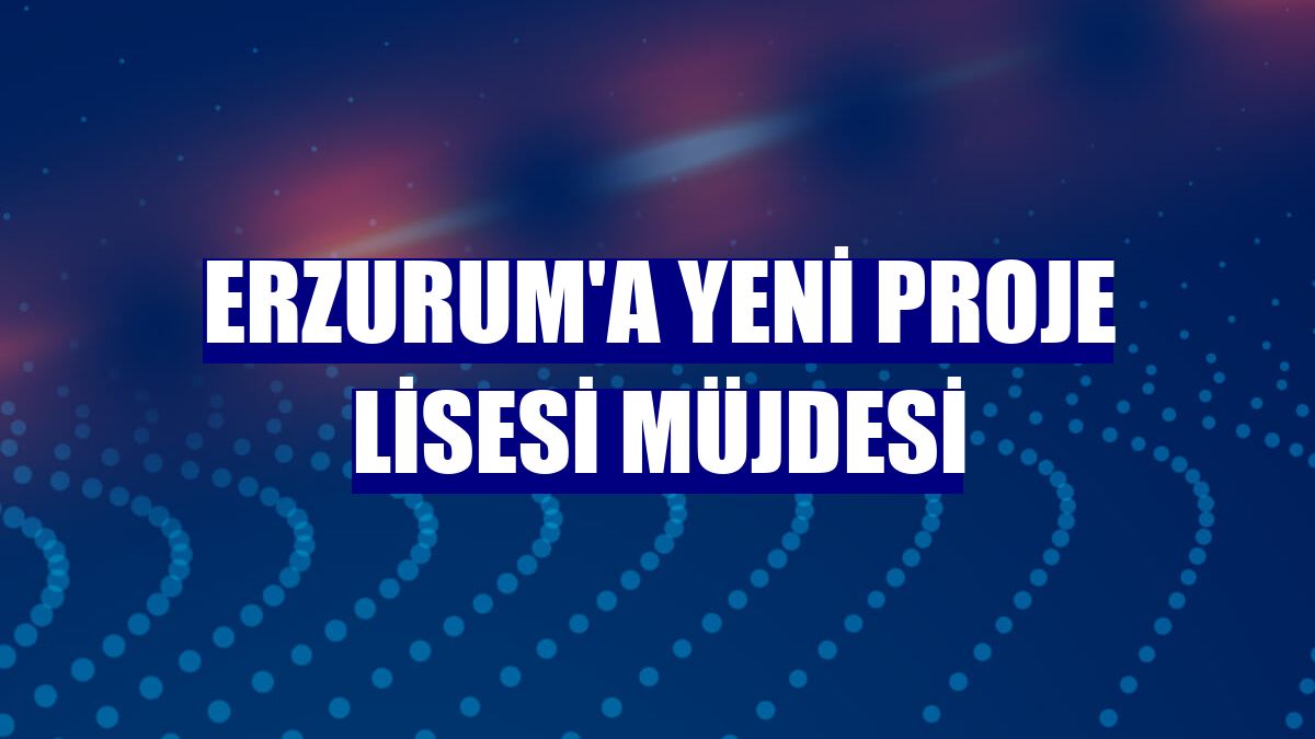 Erzurum'a yeni proje lisesi müjdesi