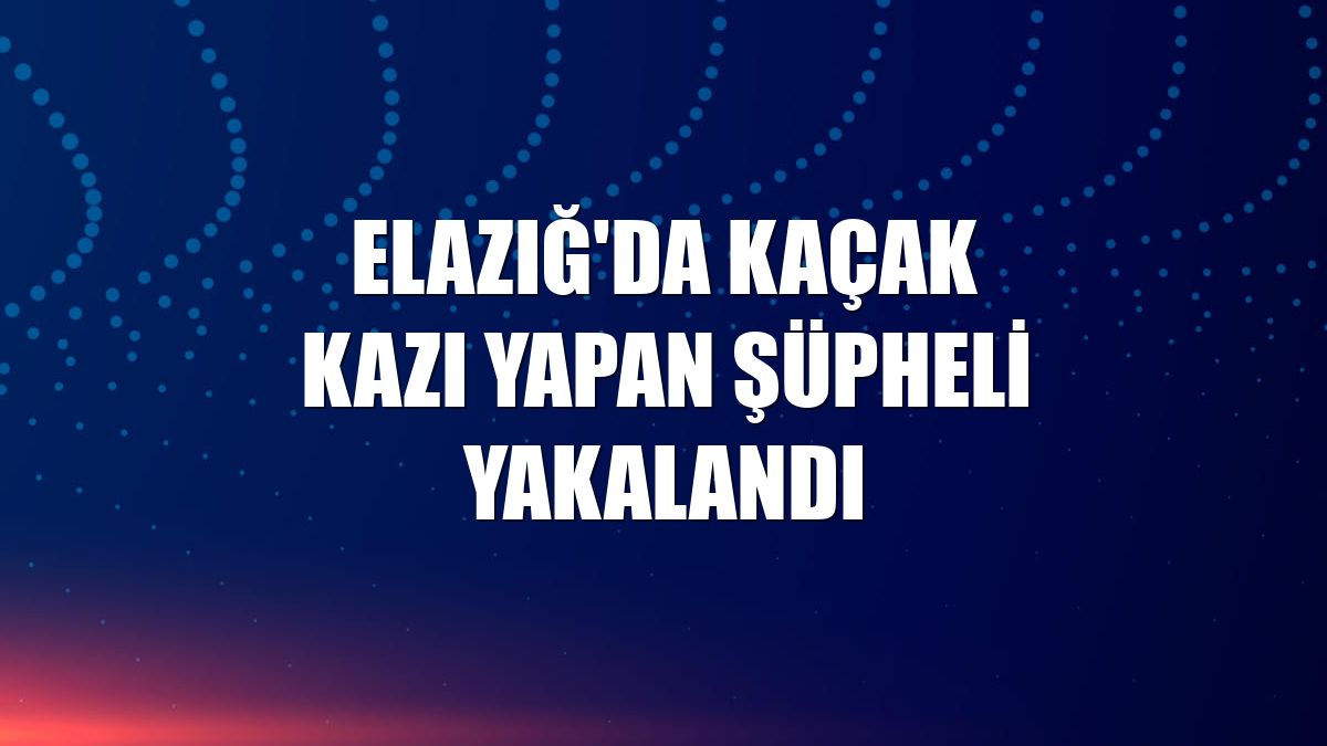 Elazığ'da kaçak kazı yapan şüpheli yakalandı