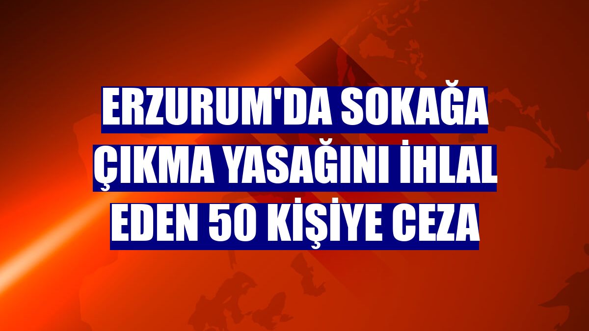 Erzurum'da sokağa çıkma yasağını ihlal eden 50 kişiye ceza