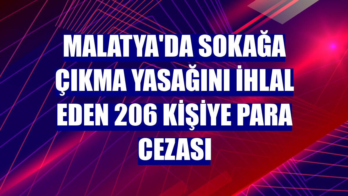 Malatya'da sokağa çıkma yasağını ihlal eden 206 kişiye para cezası