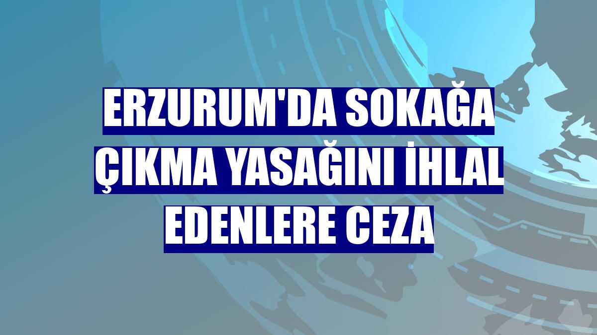 Erzurum'da sokağa çıkma yasağını ihlal edenlere ceza