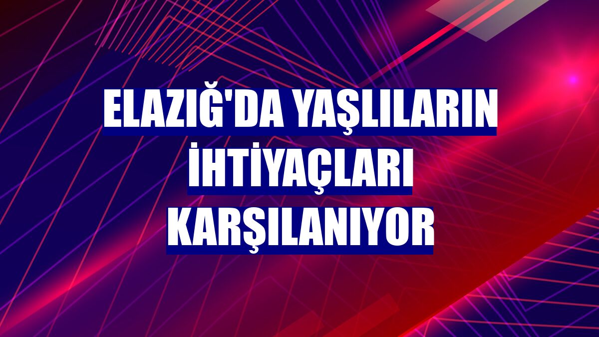 Elazığ'da yaşlıların ihtiyaçları karşılanıyor
