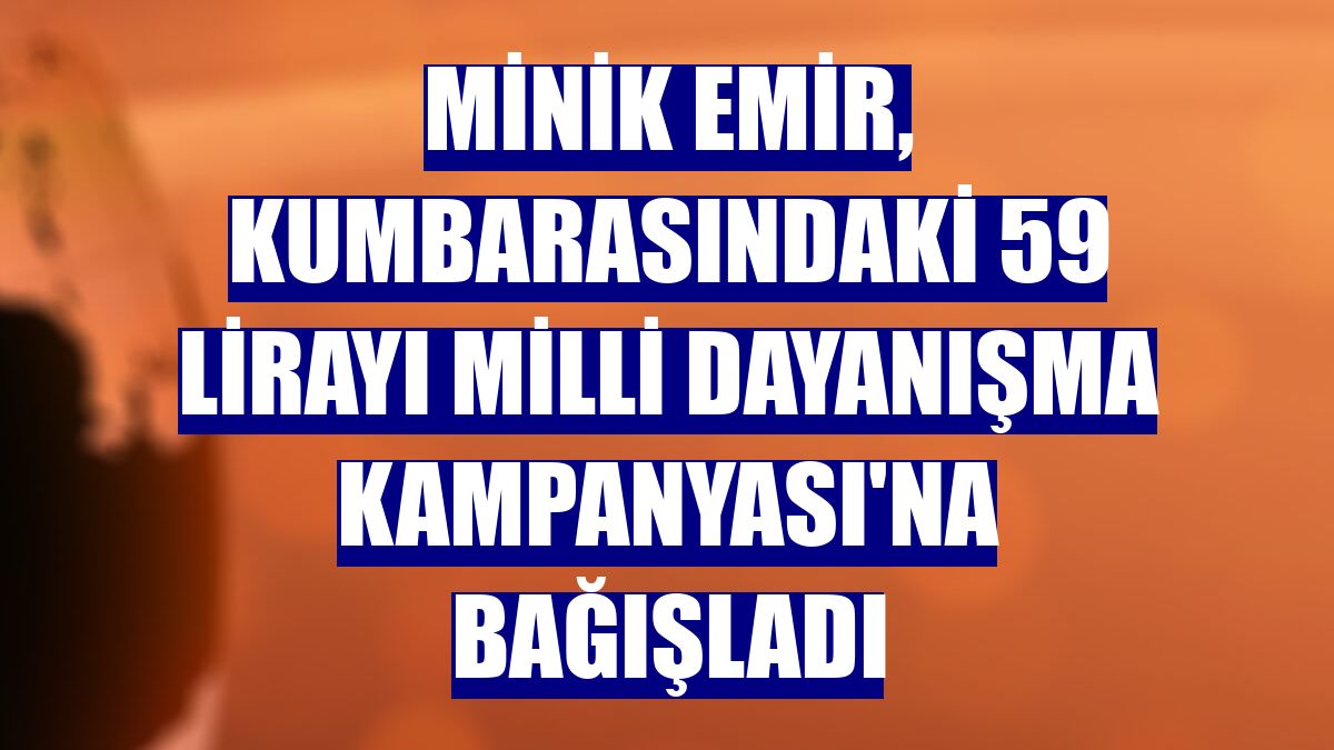 Minik Emir, kumbarasındaki 59 lirayı Milli Dayanışma Kampanyası'na bağışladı
