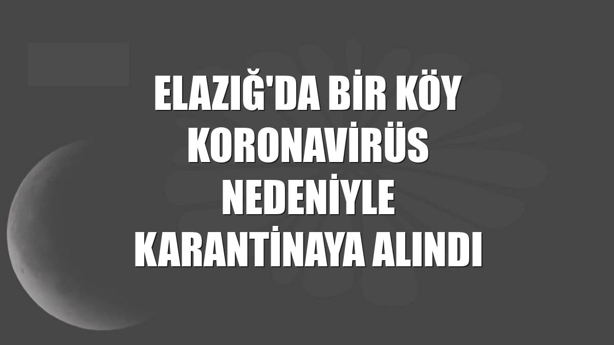 Elazığ'da bir köy koronavirüs nedeniyle karantinaya alındı