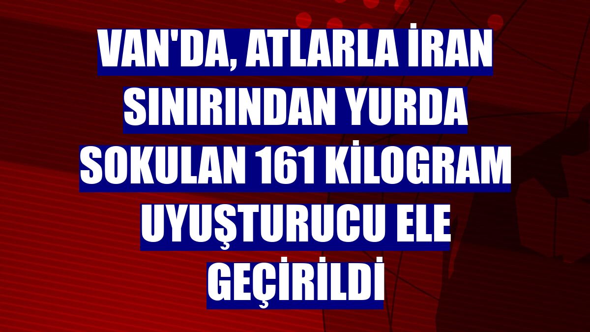 Van'da, atlarla İran sınırından yurda sokulan 161 kilogram uyuşturucu ele geçirildi