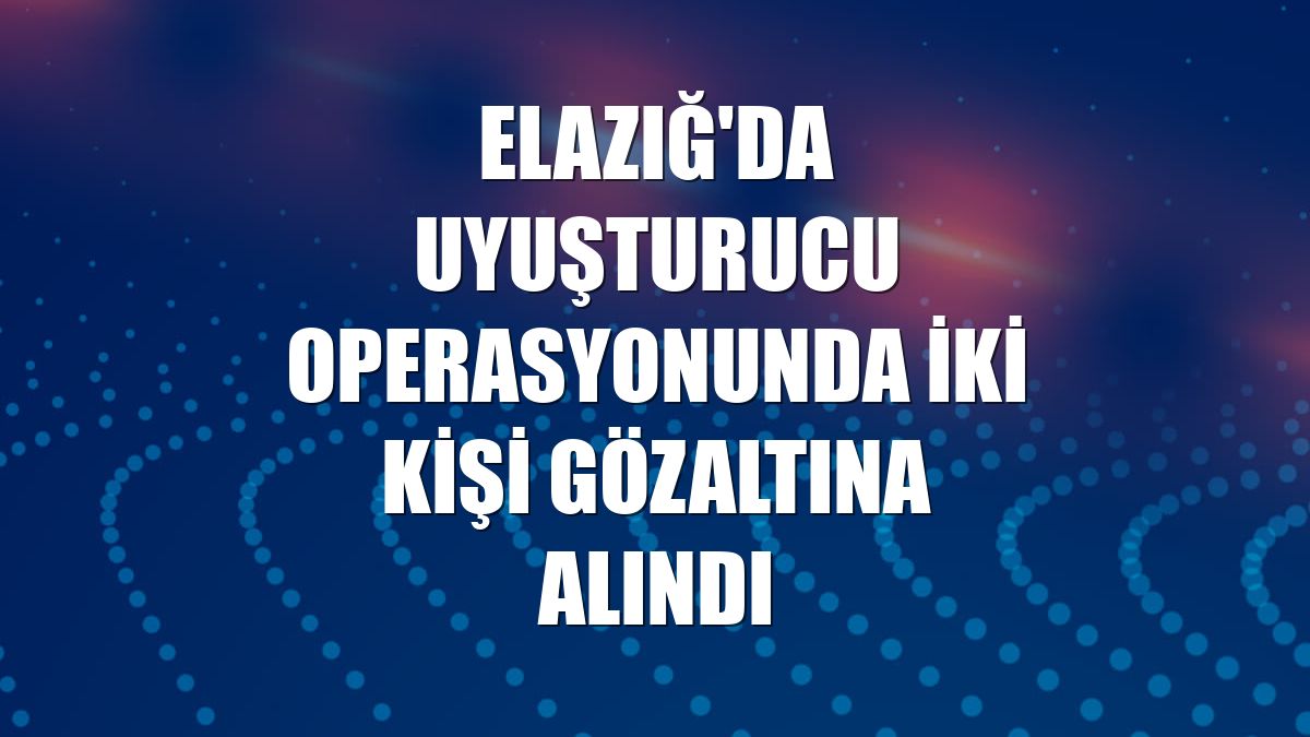 Elazığ'da uyuşturucu operasyonunda iki kişi gözaltına alındı