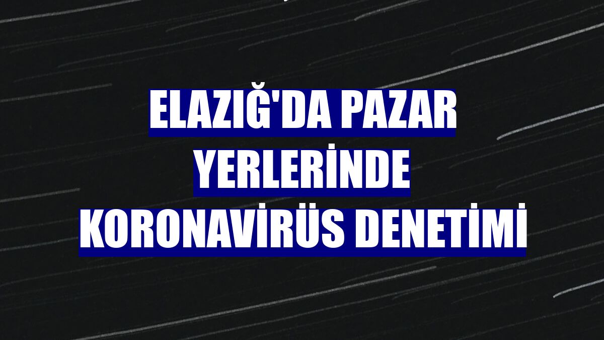 Elazığ'da pazar yerlerinde koronavirüs denetimi