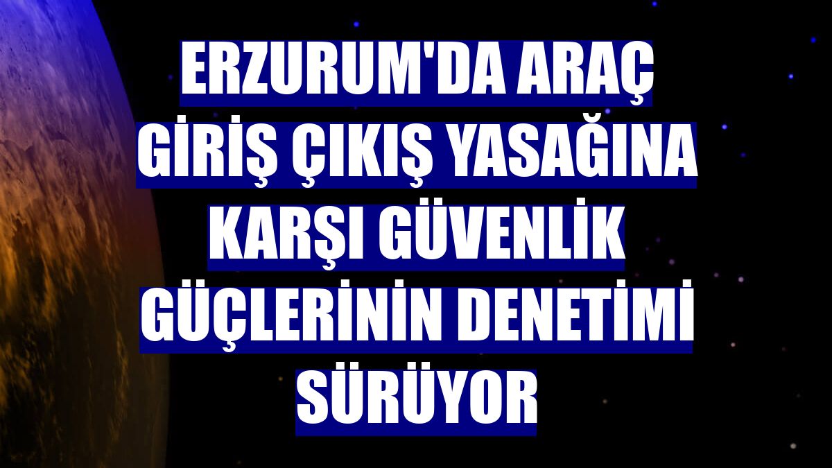 Erzurum'da araç giriş çıkış yasağına karşı güvenlik güçlerinin denetimi sürüyor