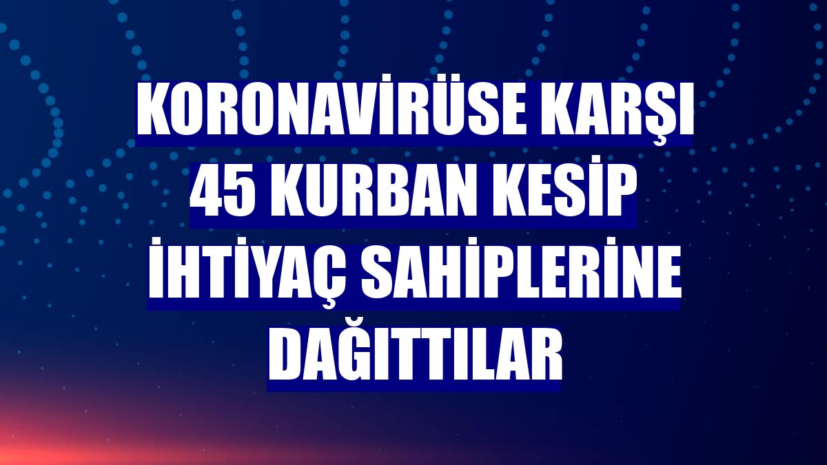 Koronavirüse karşı 45 kurban kesip ihtiyaç sahiplerine dağıttılar