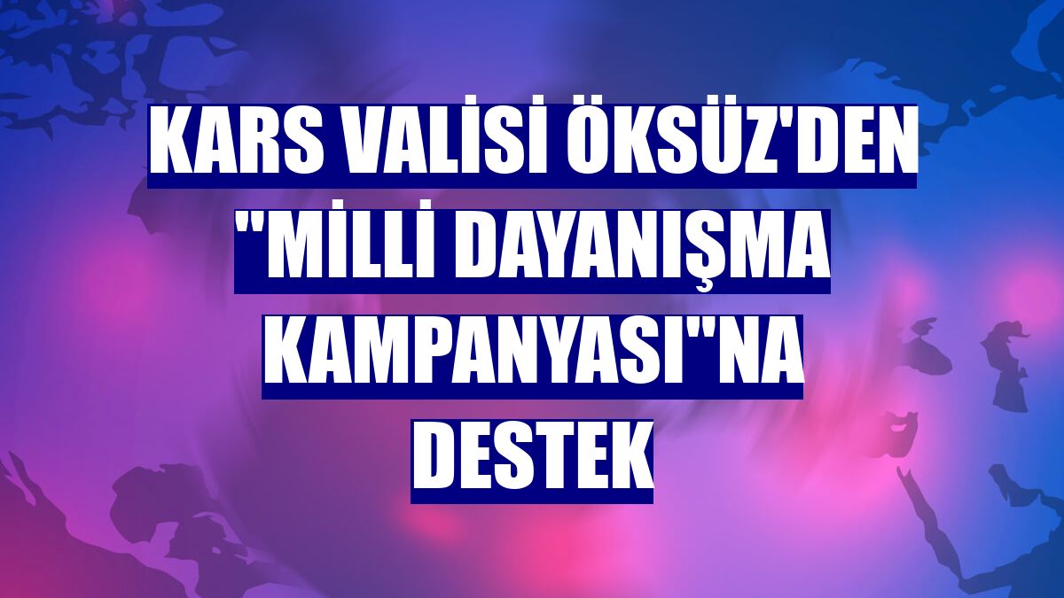 Kars Valisi Öksüz'den "Milli Dayanışma Kampanyası"na destek