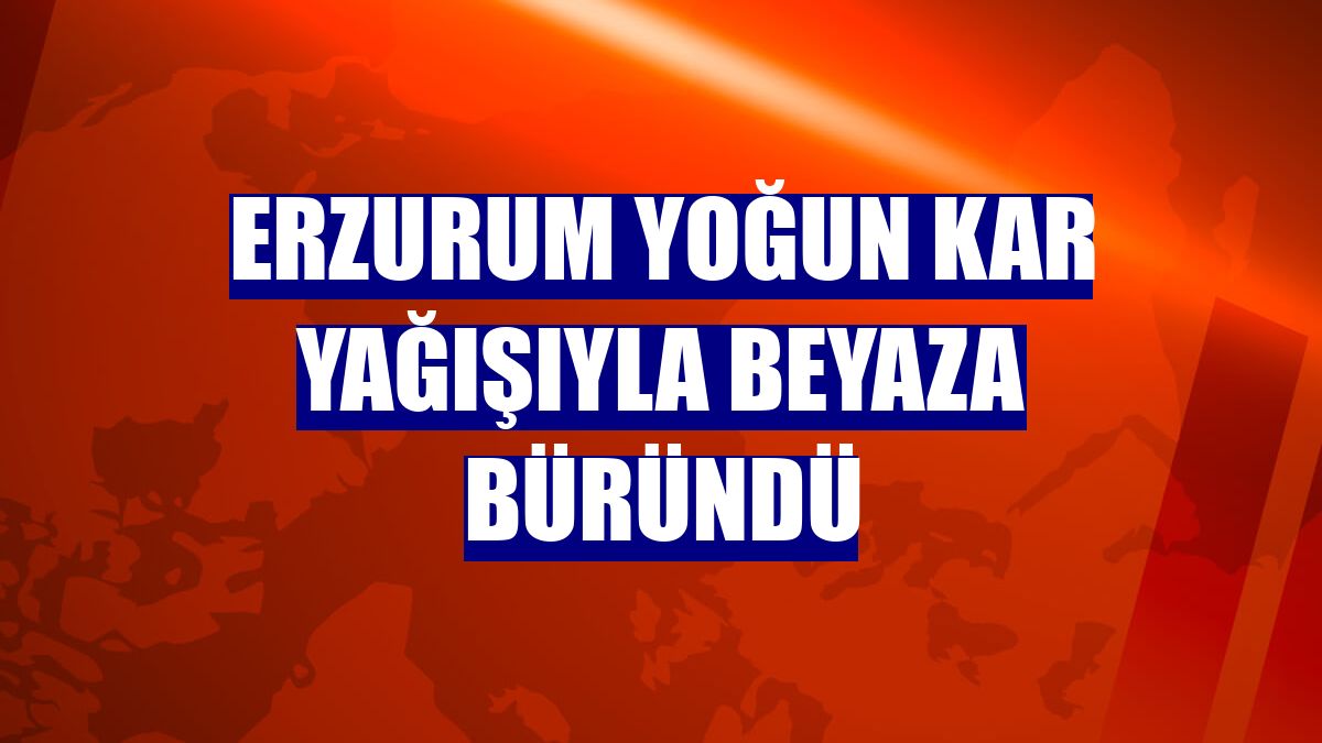 Erzurum yoğun kar yağışıyla beyaza büründü