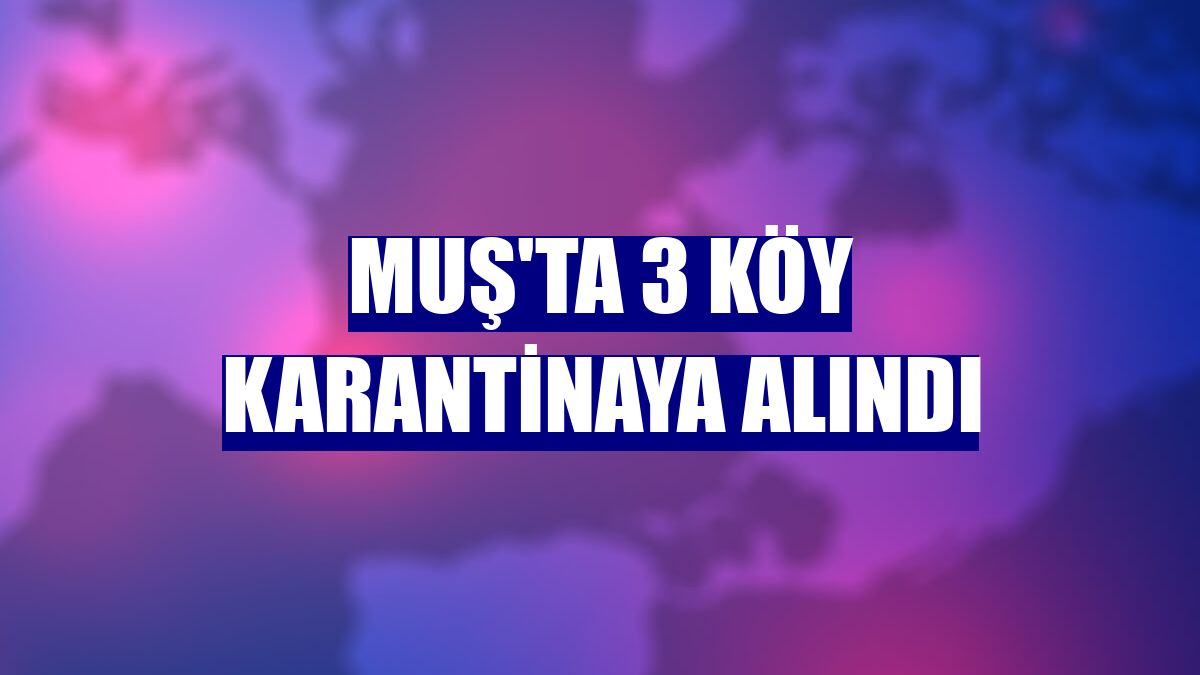 Muş'ta 3 köy karantinaya alındı