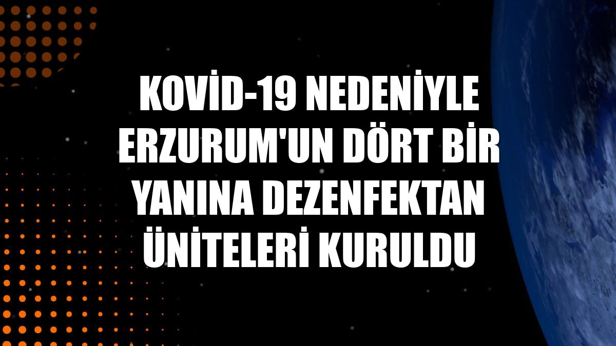 Kovid-19 nedeniyle Erzurum'un dört bir yanına dezenfektan üniteleri kuruldu