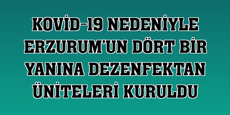 Kovid-19 nedeniyle Erzurum'un dört bir yanına dezenfektan üniteleri kuruldu