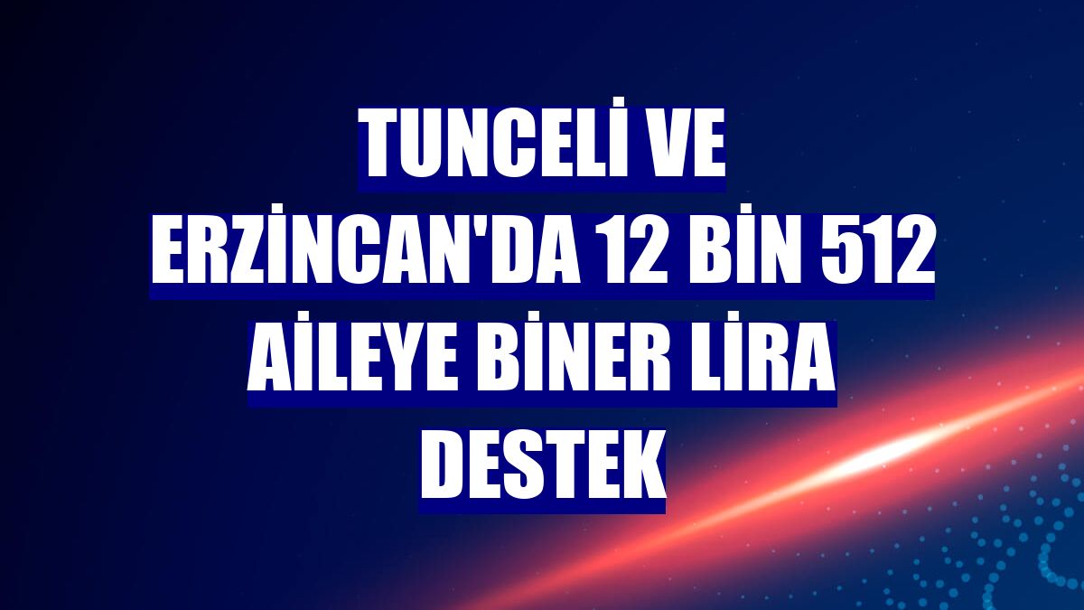 Tunceli ve Erzincan'da 12 bin 512 aileye biner lira destek
