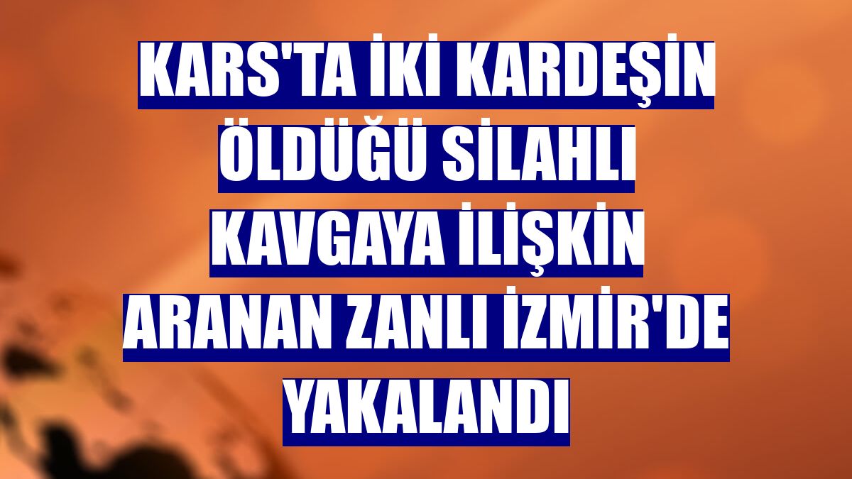 Kars'ta iki kardeşin öldüğü silahlı kavgaya ilişkin aranan zanlı İzmir'de yakalandı