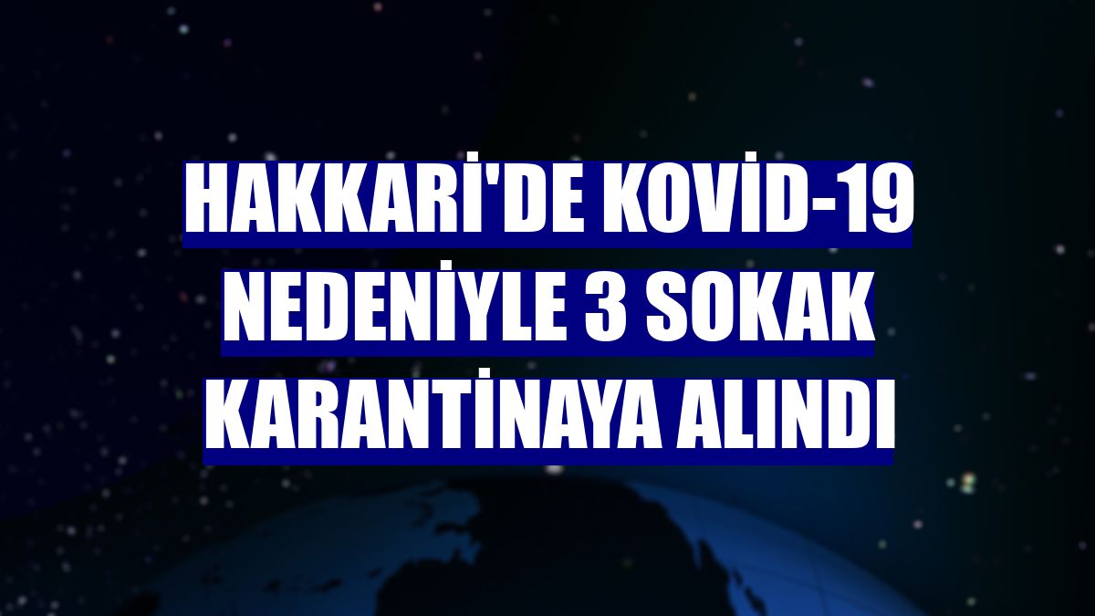 Hakkari'de Kovid-19 nedeniyle 3 sokak karantinaya alındı
