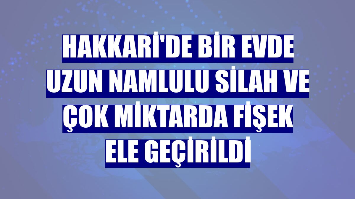 Hakkari'de bir evde uzun namlulu silah ve çok miktarda fişek ele geçirildi