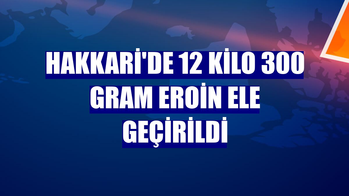 Hakkari'de 12 kilo 300 gram eroin ele geçirildi