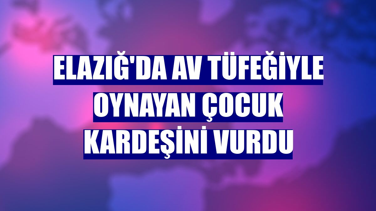 Elazığ'da av tüfeğiyle oynayan çocuk kardeşini vurdu