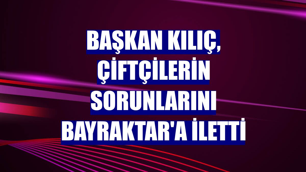 Başkan Kılıç, çiftçilerin sorunlarını Bayraktar'a iletti