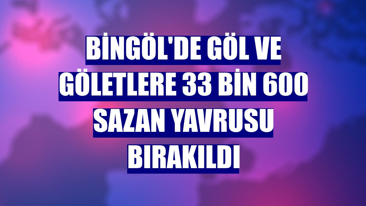 Bingöl'de göl ve göletlere 33 bin 600 sazan yavrusu bırakıldı