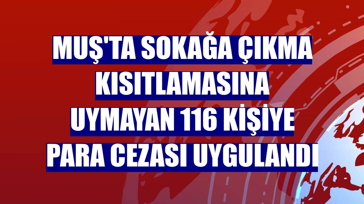 Muş'ta sokağa çıkma kısıtlamasına uymayan 116 kişiye para cezası uygulandı