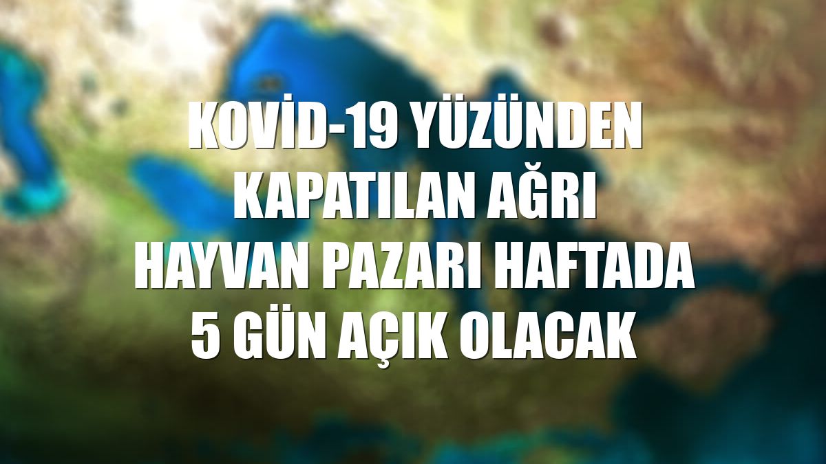 Kovid-19 yüzünden kapatılan Ağrı Hayvan Pazarı haftada 5 gün açık olacak
