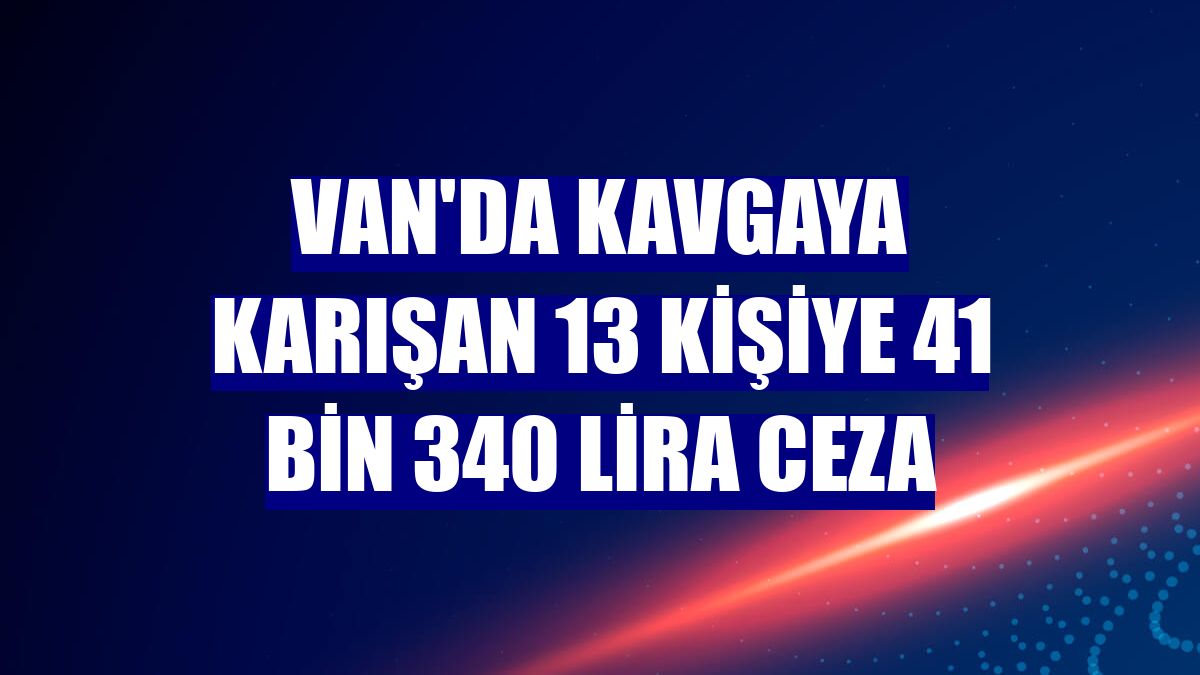 Van'da kavgaya karışan 13 kişiye 41 bin 340 lira ceza