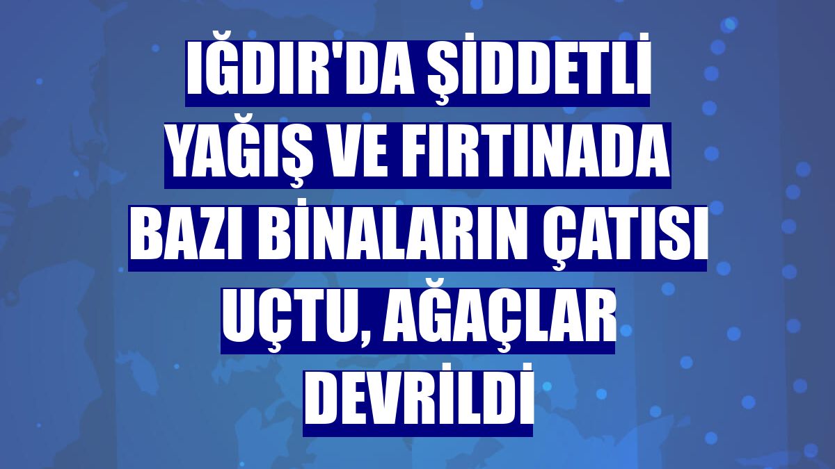 Iğdır'da şiddetli yağış ve fırtınada bazı binaların çatısı uçtu, ağaçlar devrildi