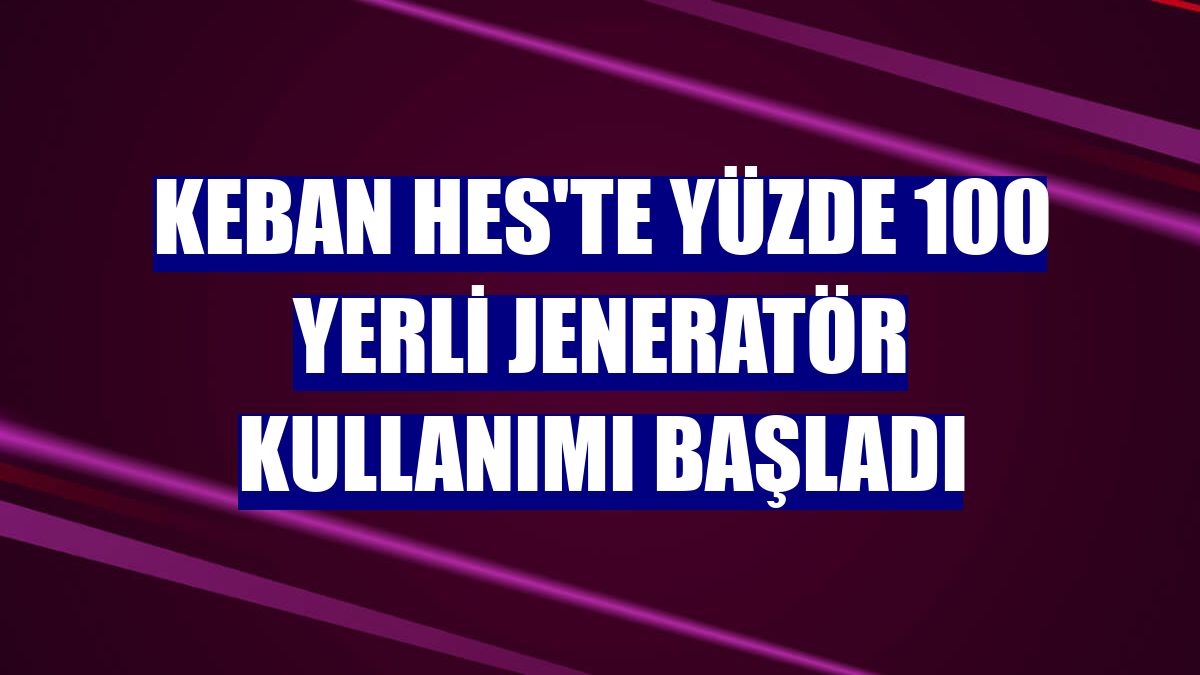Keban HES'te yüzde 100 yerli jeneratör kullanımı başladı