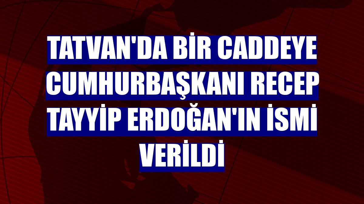 Tatvan'da bir caddeye Cumhurbaşkanı Recep Tayyip Erdoğan'ın ismi verildi