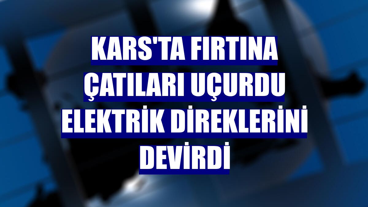 Kars'ta fırtına çatıları uçurdu elektrik direklerini devirdi