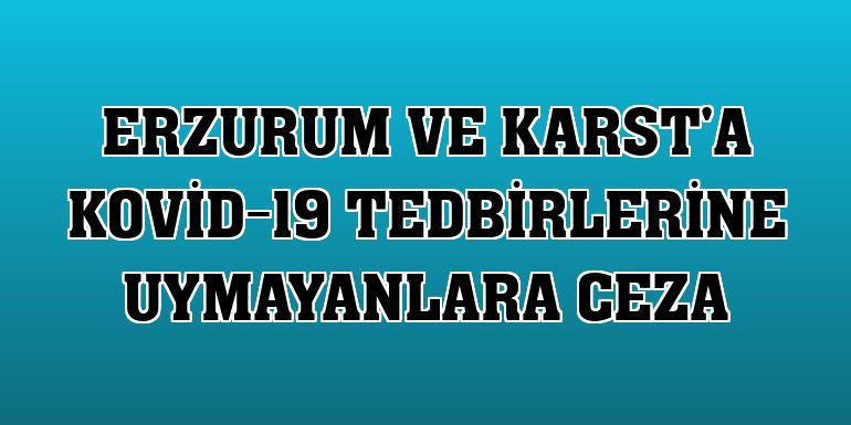 Erzurum ve Karst'a Kovid-19 tedbirlerine uymayanlara ceza