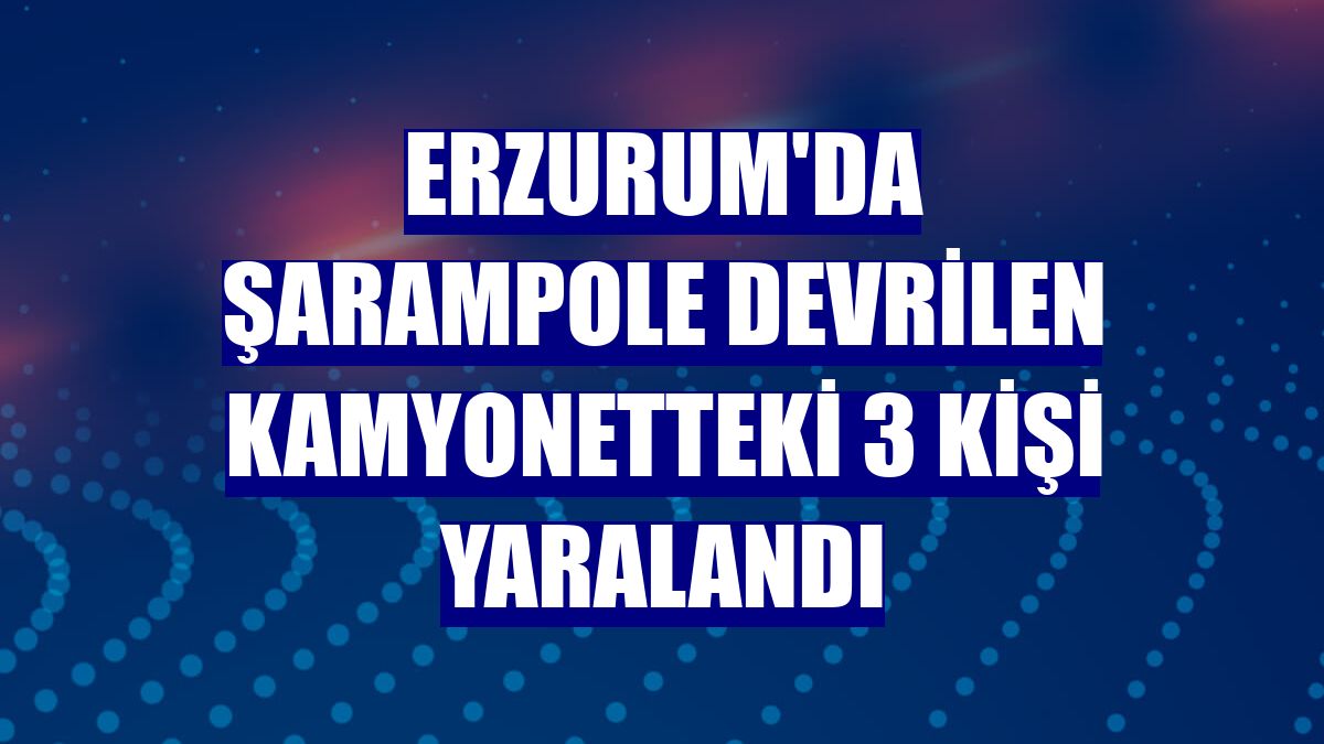 Erzurum'da şarampole devrilen kamyonetteki 3 kişi yaralandı
