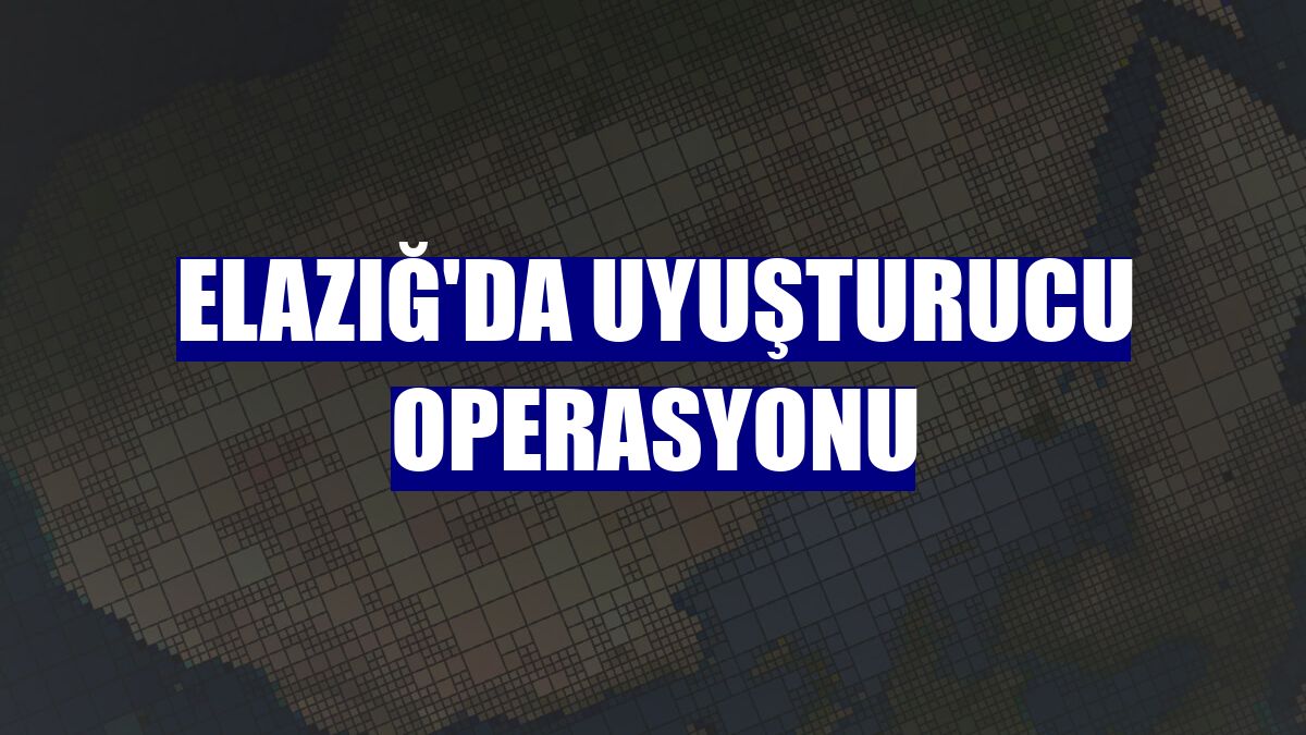Elazığ'da uyuşturucu operasyonu