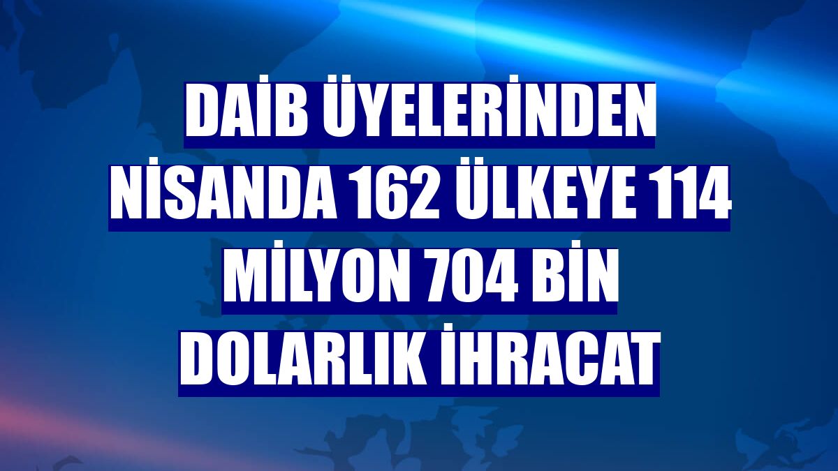 DAİB üyelerinden nisanda 162 ülkeye 114 milyon 704 bin dolarlık ihracat