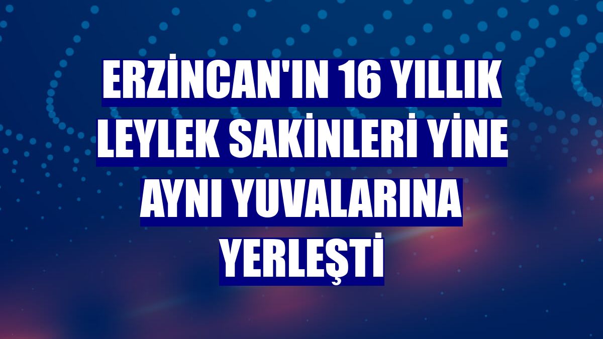 Erzincan'ın 16 yıllık leylek sakinleri yine aynı yuvalarına yerleşti
